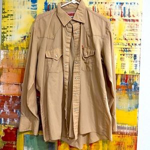 Two vintage mens pearl snap shirts